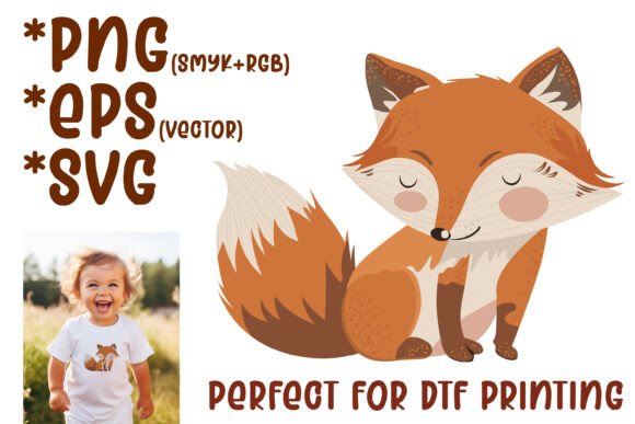 Download Cute Fox DTF Printing PNG SVG EPS - Print Collection