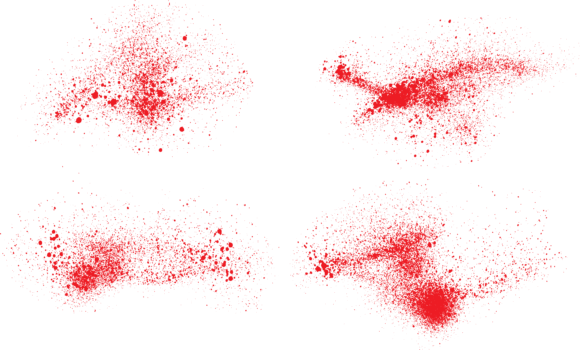 Download Red Color Blood Splatter Brush Stroke - Splatter Collection