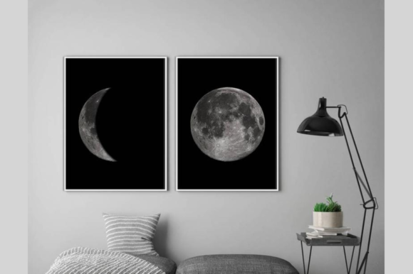 Download Moon Print Set Wall Art Home Decor - Print Collection