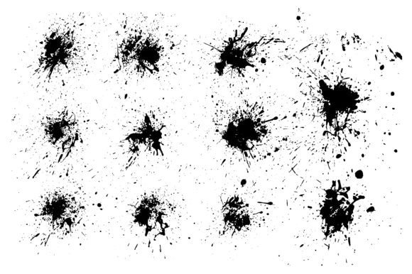 Download Dirty Ink Splatter Graphic Blot Set - Splatter Collection