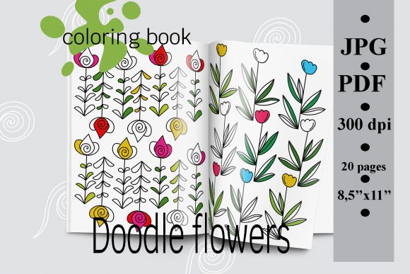 Download Doodle Flowers Coloring Book Printable - Print Collection